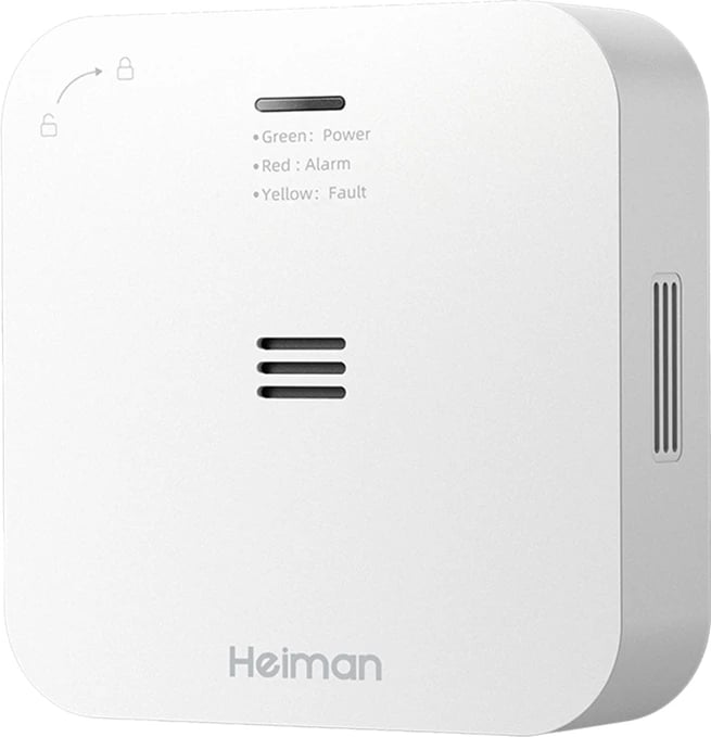 Detektor monoksidi karbonit Heiman HM-720ES-W, wireless, lidhje me aplikacion, i bardhë