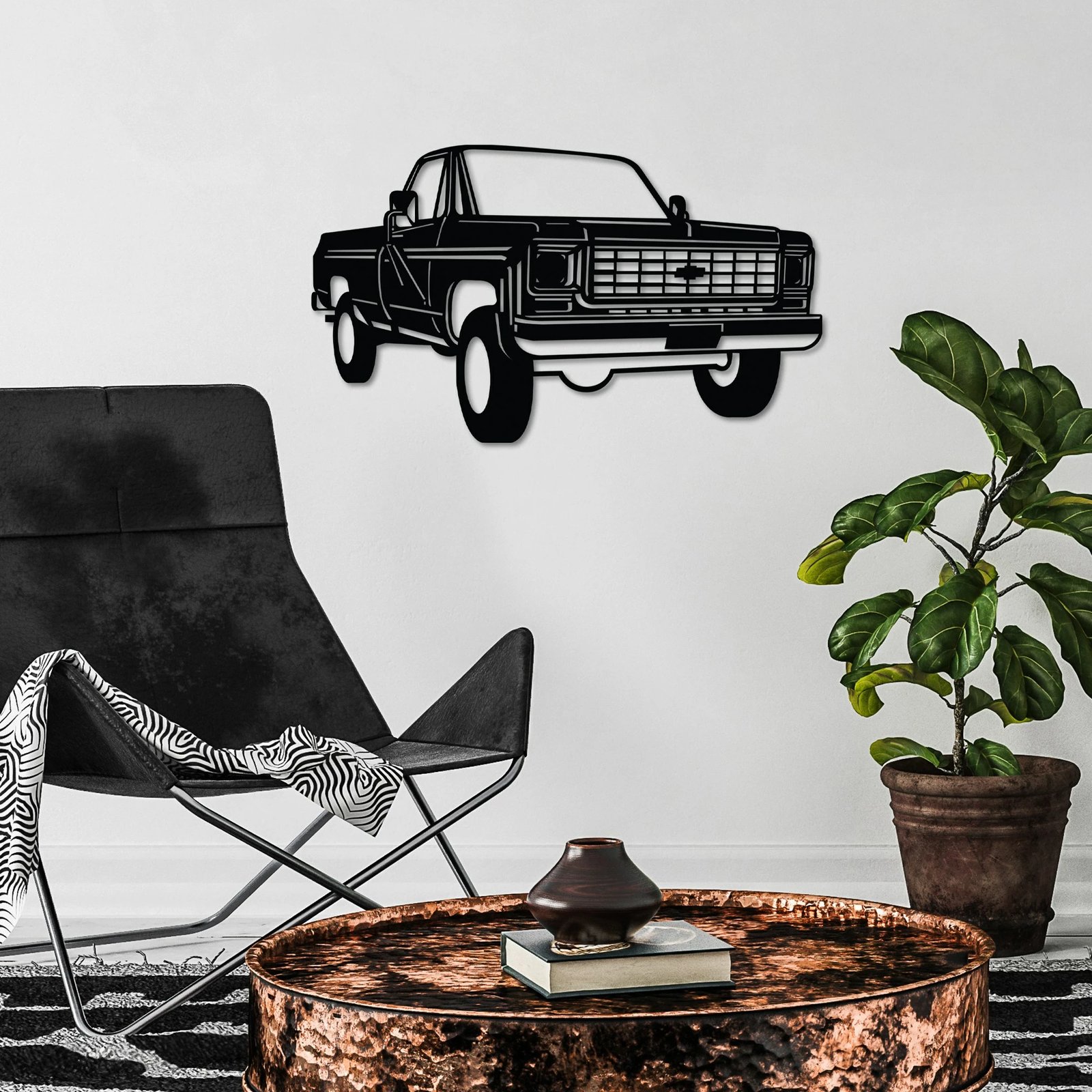 Aksesor dekorativ metalik për mur, Wallity, Chevy K20 Pickup Truck (1976)