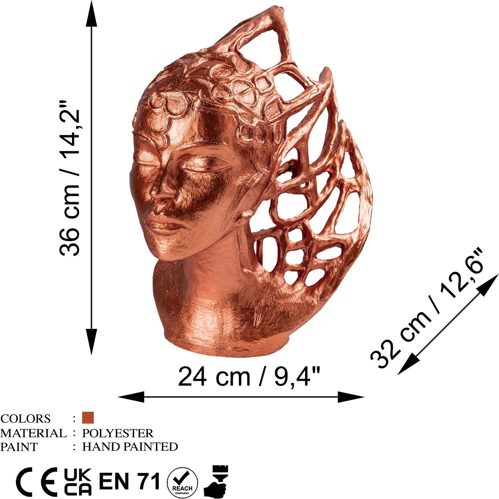 Objekt dekorativ Evila Originals, bakër, Yak-036-A Objekt dekorativ Evila Originals, bakër, Yak-036-A