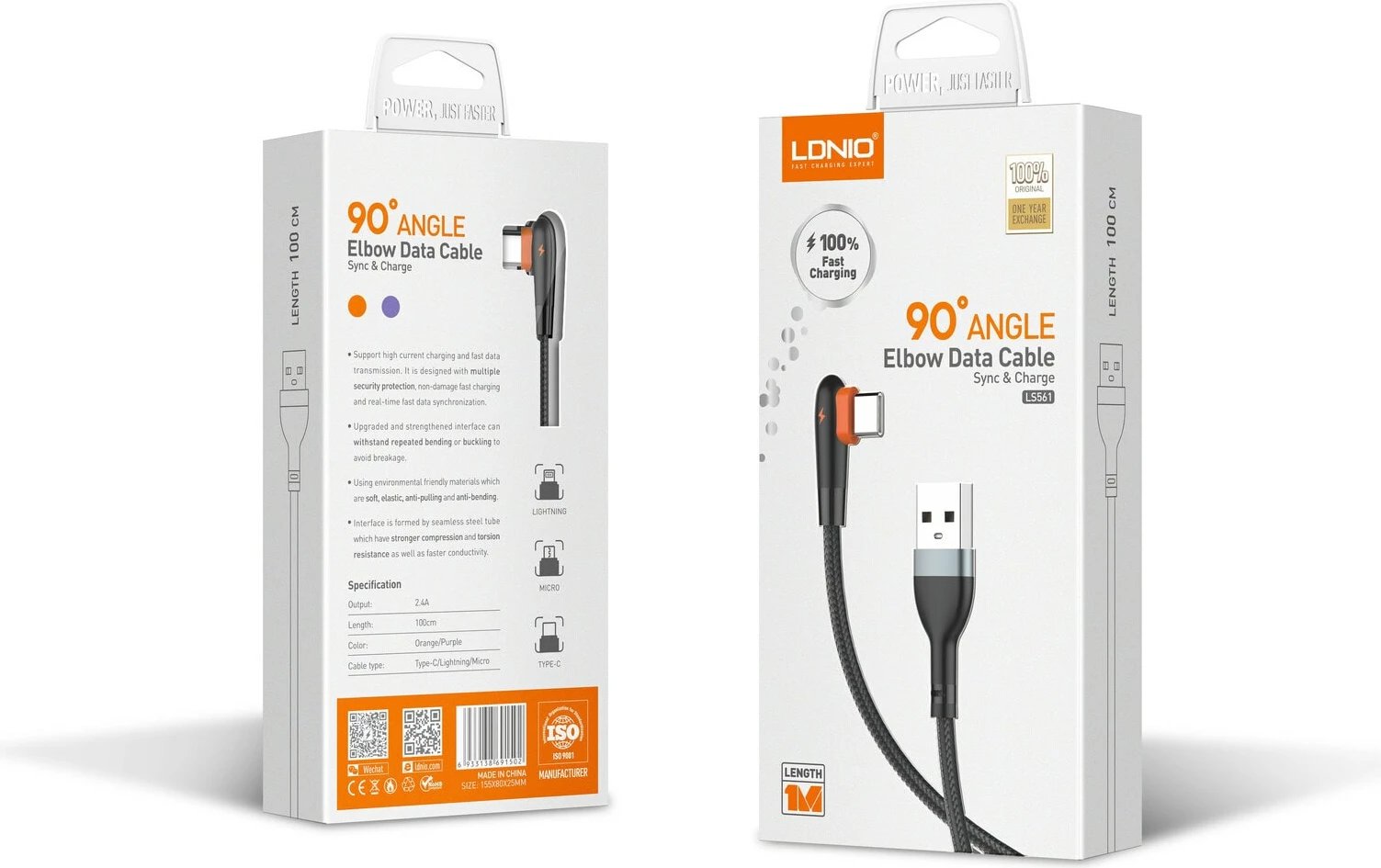 Kabllo E Karikimit LDNIO LS561 (Hiri, 1m) Kabllo E Karikimit LDNIO LS561 (Hiri, 1m)