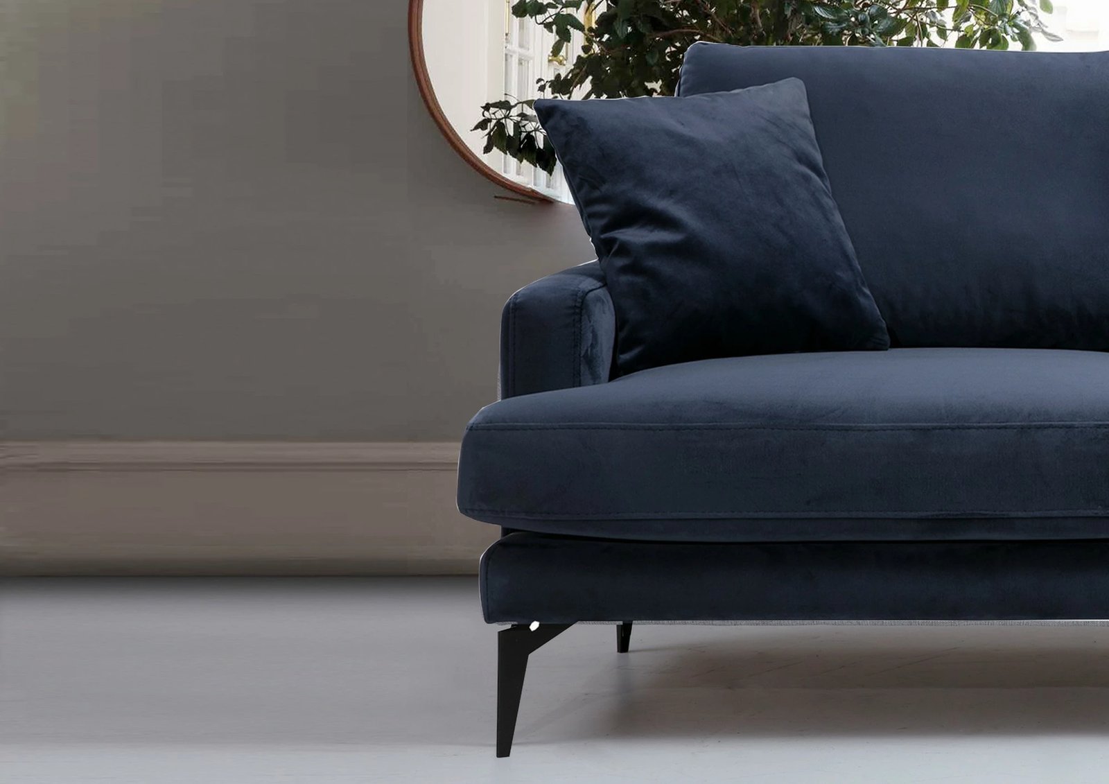 Divan dy ulëshe, ngjyrë navy blue, Papira 2 Seater