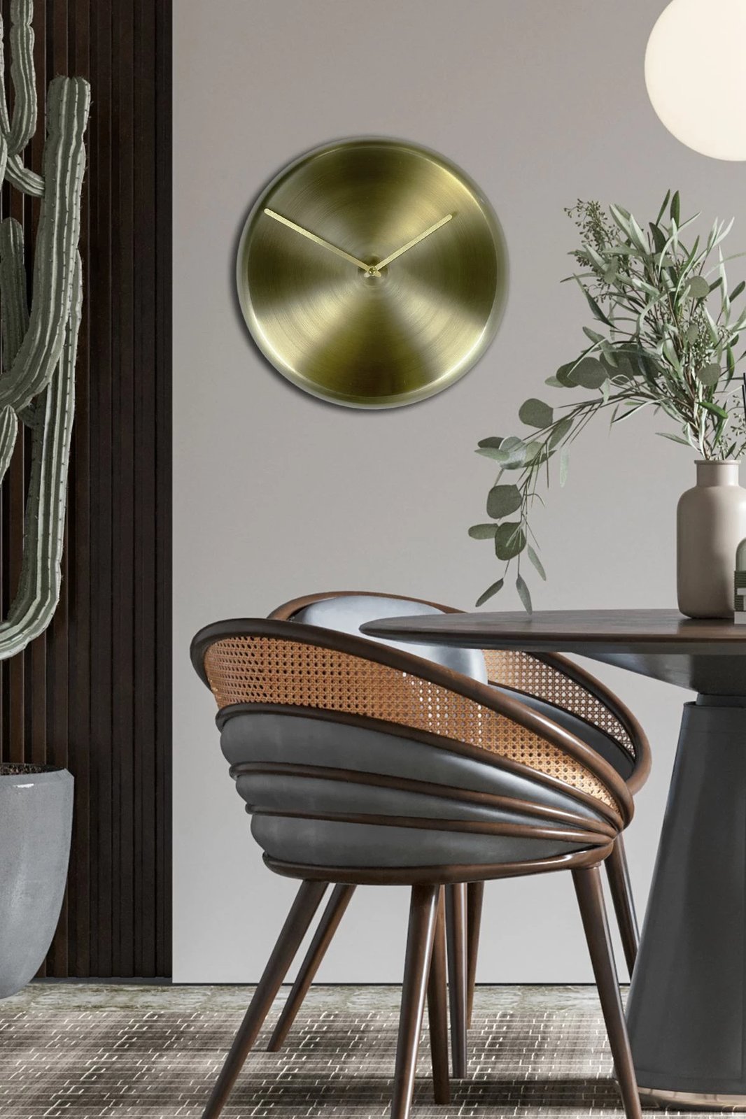 Orë muri dekorative metalike Wallity, ngjyrë ari, 30cm