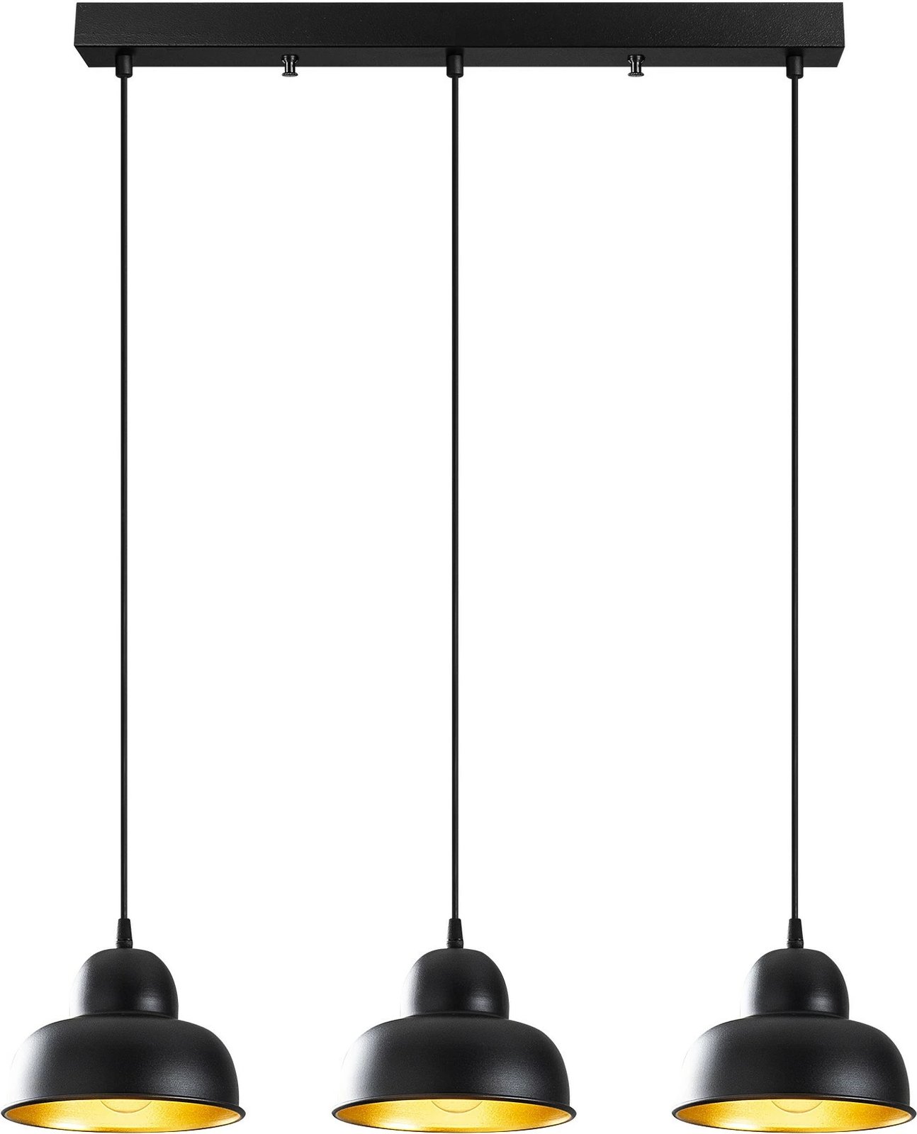 Llambë tavani Opviq, Berceste, e zezë, 3 drita, 70x40cm