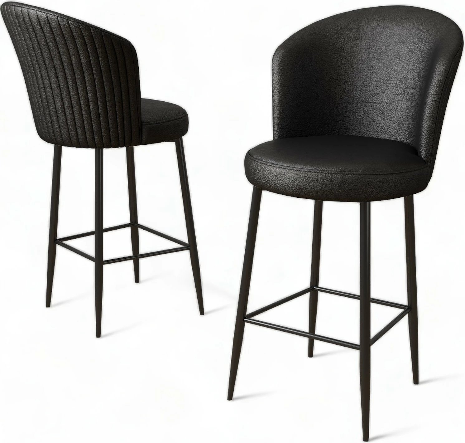 Set karrigesh për bar (2 copë), Hanah Home Uras, e zezë