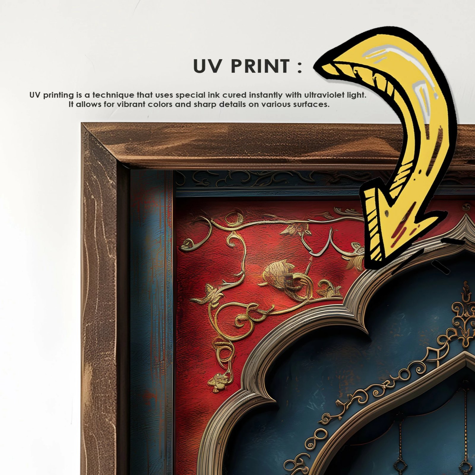 Pikturë dekorative me kornizë MDF, shumëngjyrëshe, Wallity, GE116-L