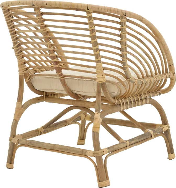 Karrige Inart prej druri natyral me jastëk 71x46x80cm