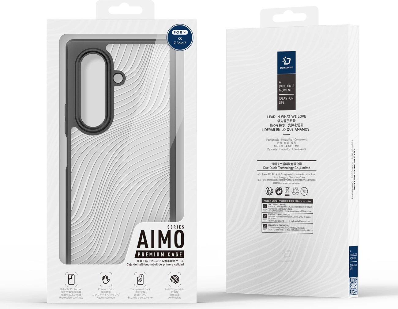 Mbështjellës Dux Ducis Aimo për Samsung Galaxy Z Fold7, TPU/PC, mbrojtje rënie, shtresë hidrofobike, i zi