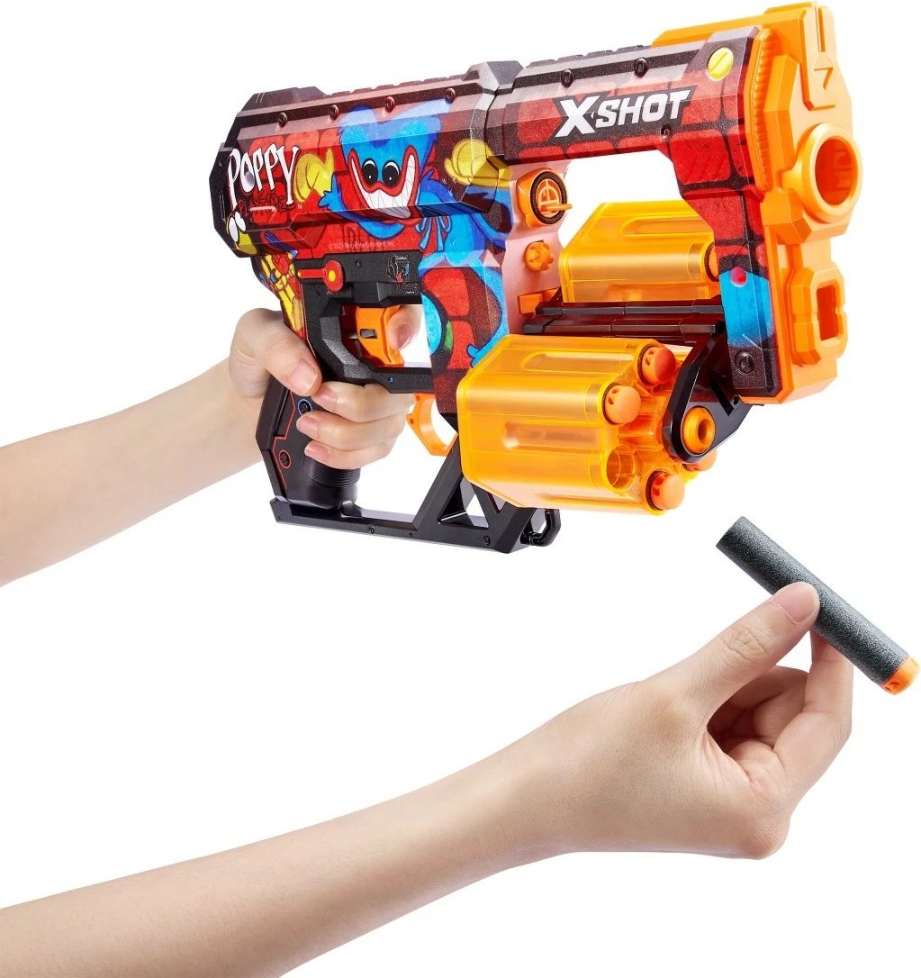 Blaster lodër ZURU X-Shot Dread 12 Arrow Toony Skin, Poppy Playtime, shumëngjyrëshe, me 12 shigjeta shkumë