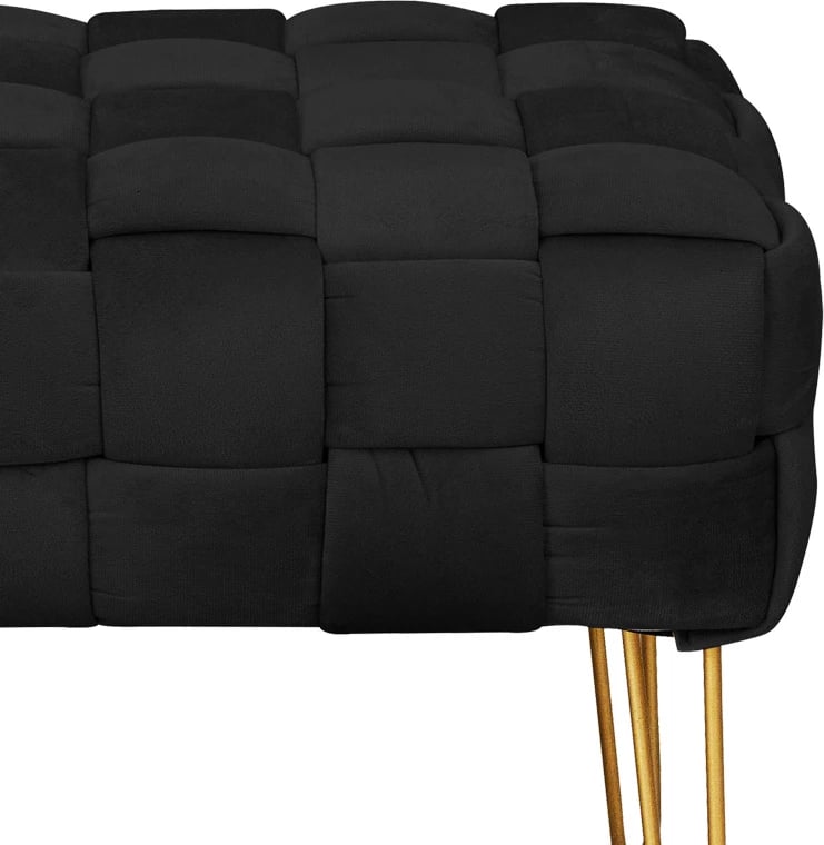 Stool Wenzo kadife, ngjyrë e zezë, 82x43x46cm