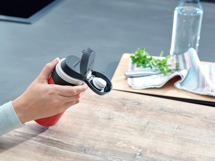 Termos udhëtimi Leifheit 3245, 350 ml, i zi/kuq, çelik inox