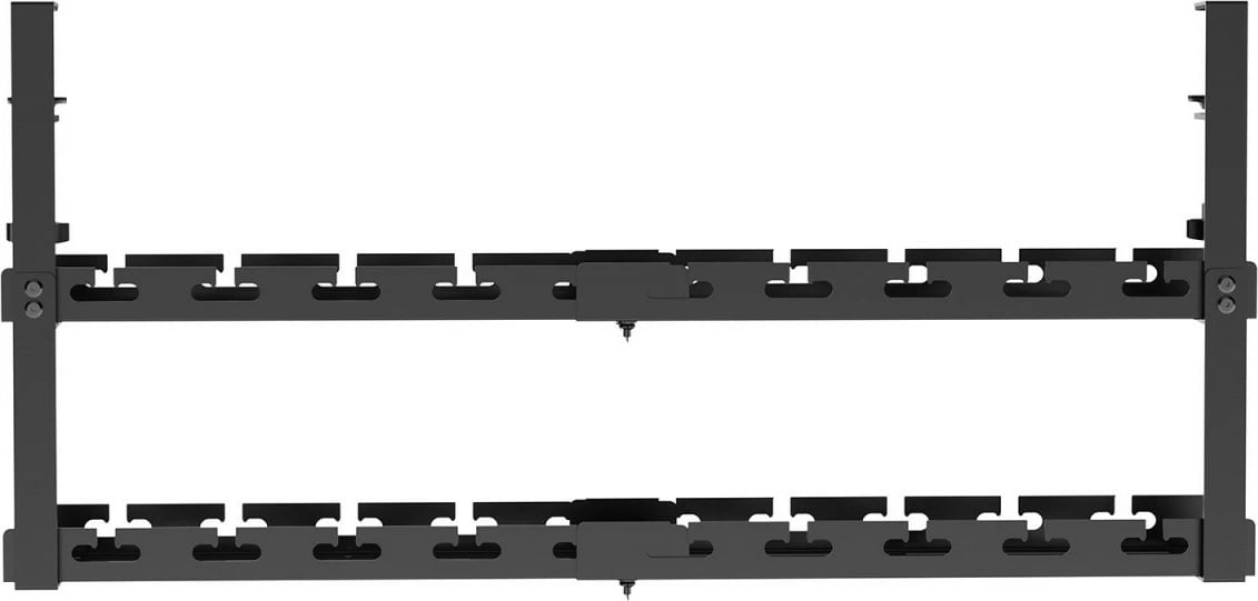 Organizator kabllosh nën tavolinë Maclean MC-102 B, dy-nivelësh, 433-728 mm, 5 kg, me 8 rripa velcro, i zi, set 1 copë