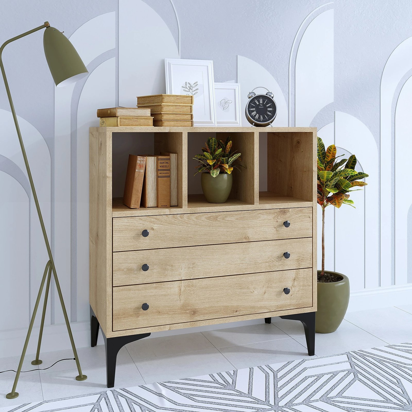 Komodë Hanah Home, ngjyrë lisi, Nevada v2