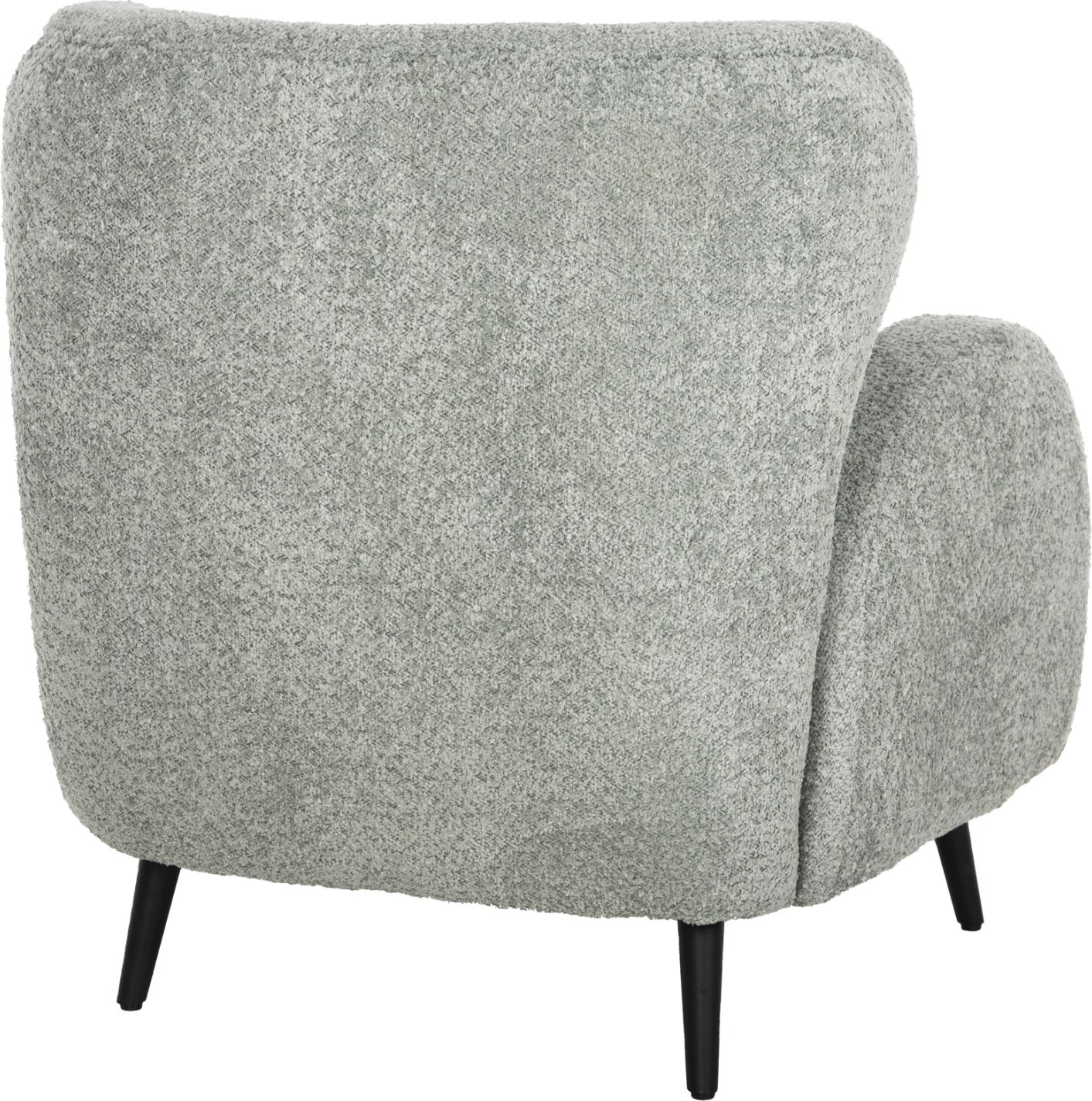 Fotelje KRYLY FH9593.05, ngjyrë jeshile bizele, pëlhurë boucle, këmbë druri të zeza, 83x87x89H cm