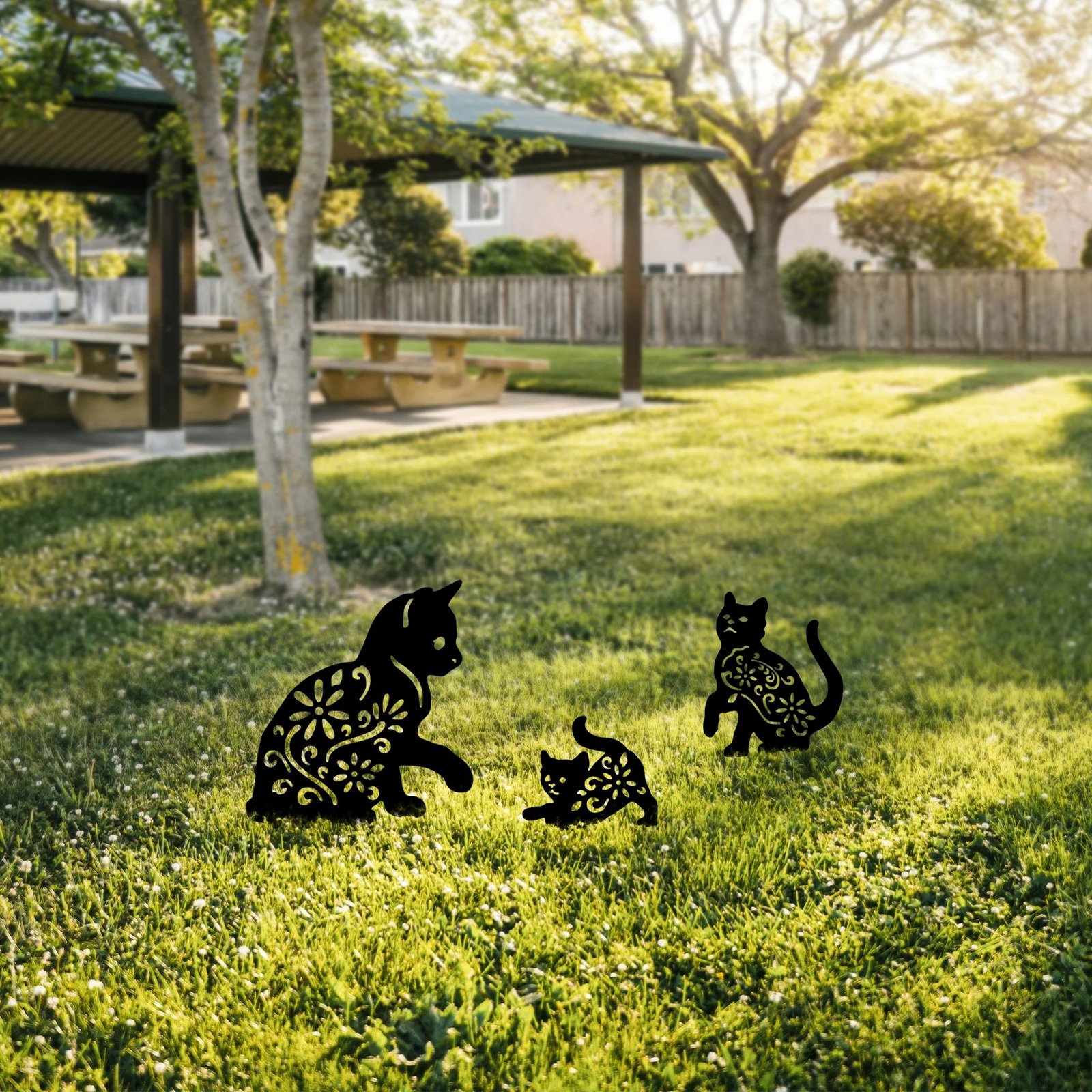 Objekt dekorativ për kopsht, Evila Originals, Fam 02, 3 copë, ngjyrë e zezë