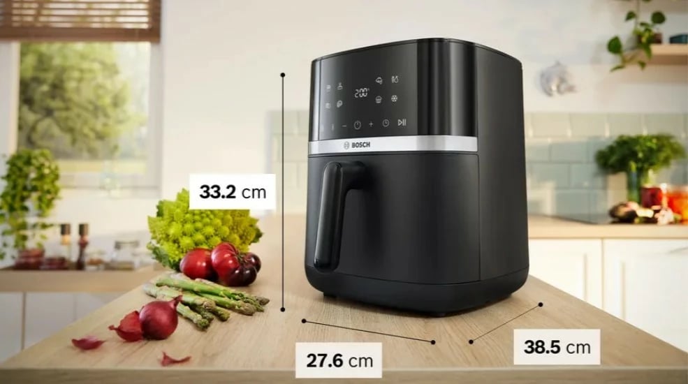 Fritezë me ajër Bosch MAFS2462B 6.1 L 2050 W ekran LCD 9 programe, e zezë