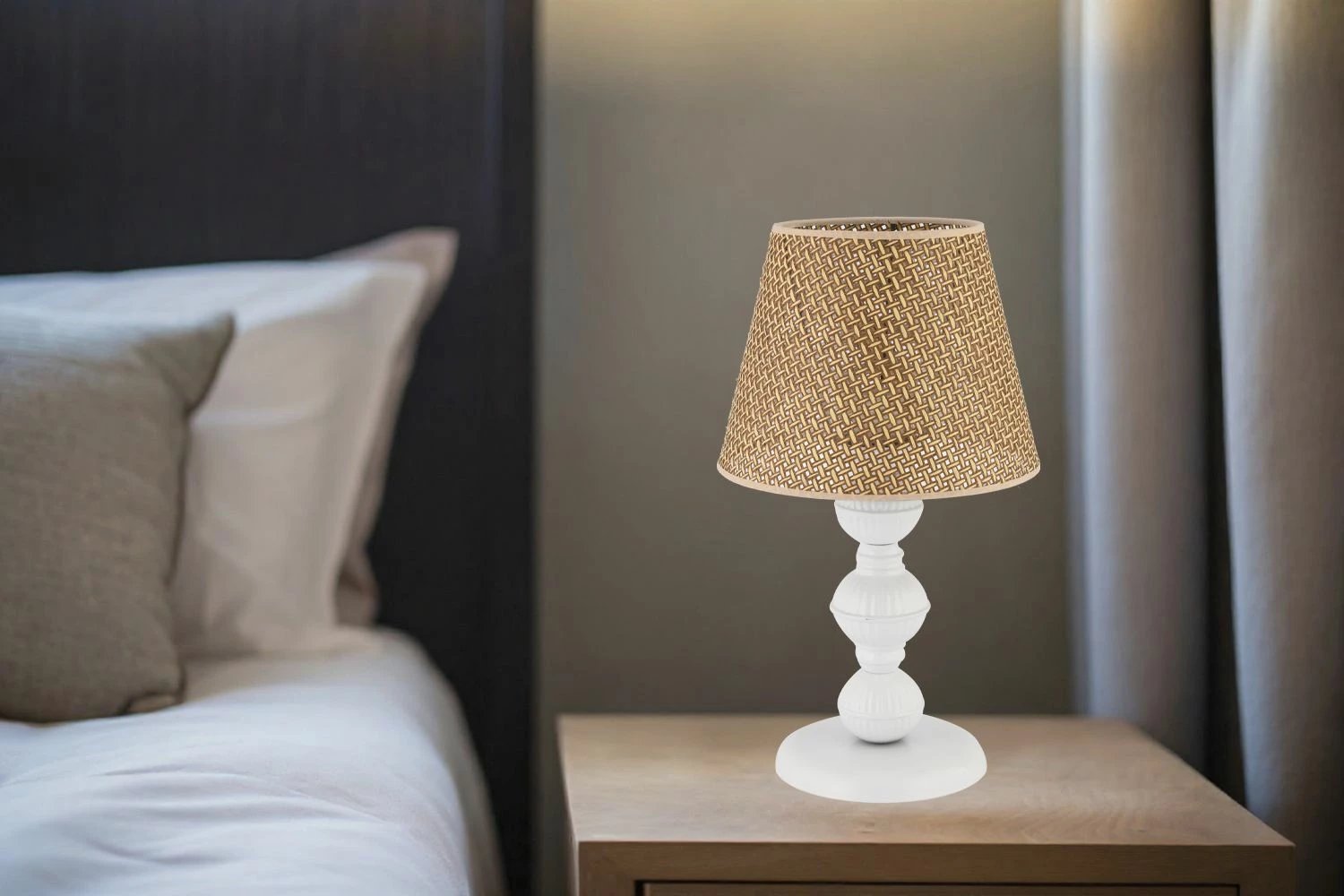 Llambë tavoline Opviq, 301 Hazeran, ngjyrë deve dhe e bardhë