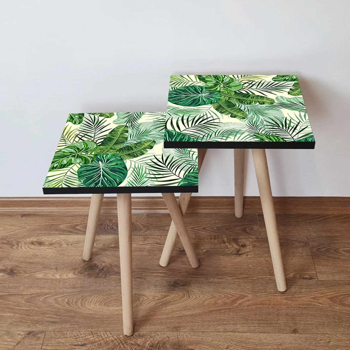 Set tavolinash të mbivendosshme, ngjyrë e gjelbër/krem, Skye Decor, 2 copë, 2Shp98