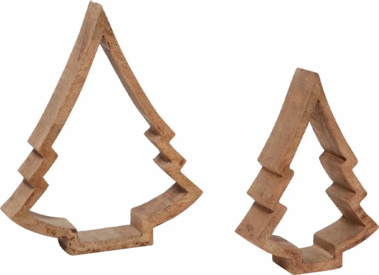 Dekor pemë Krishtlindjes prej druri mango, natyrale, 18x4x24cm Dekor pemë Krishtlindjes prej druri mango, natyrale, 18x4x24cm