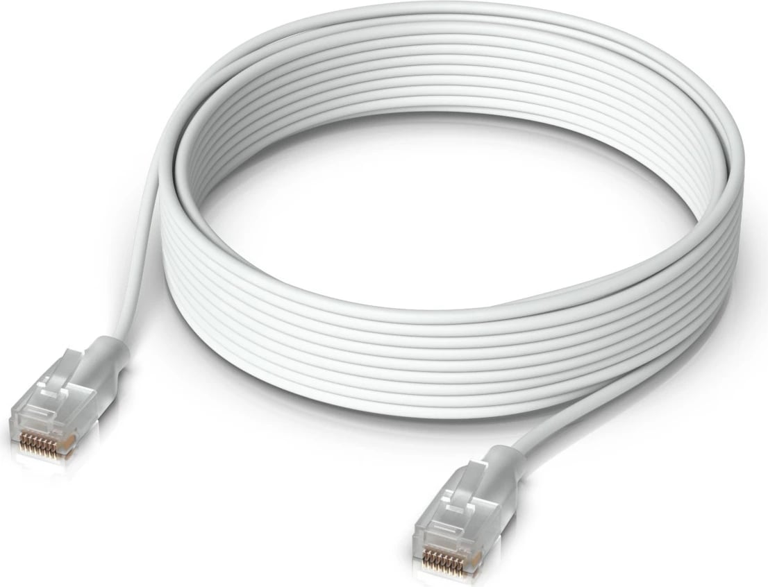 Kabëll rrjeti Ubiquiti UACC-Cable-Patch-EL-8M-W, Cat6, 8m, RJ-45, translucent white