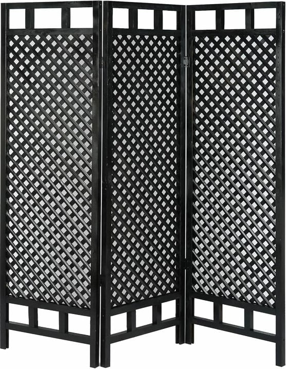 Ekran druri Locky, ngjyrë e zezë, 150x2x160cm