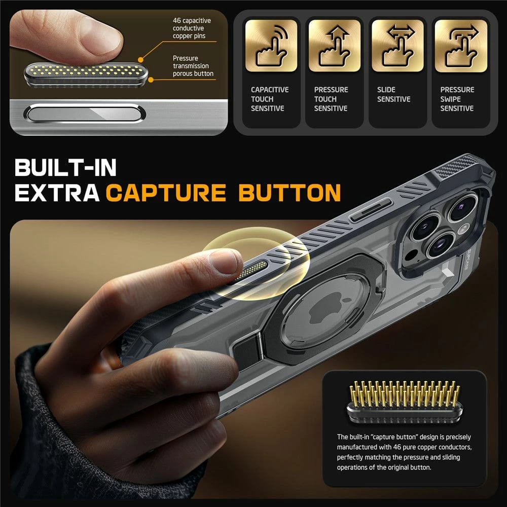 Mbështjellës Supcase UB Grip Mag për iPhone 16 Pro Max, MagSafe, Gri