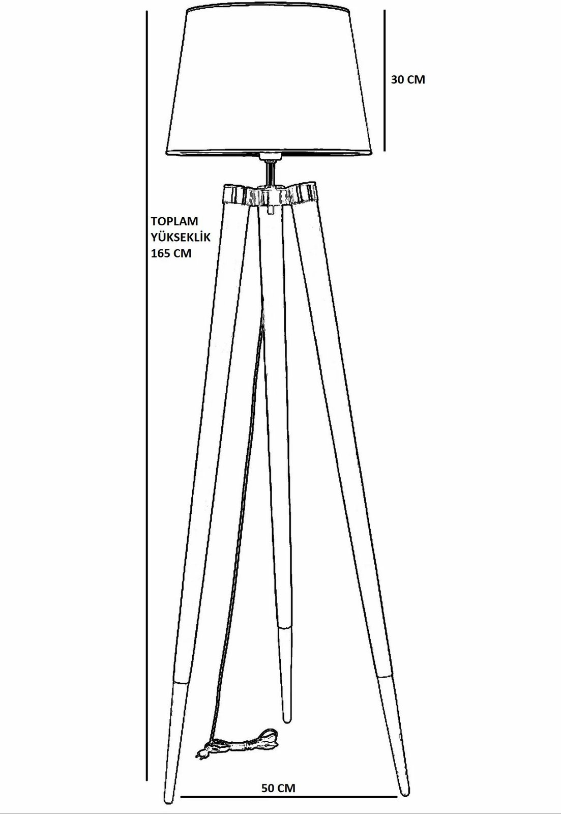 Llambë dyshemeje Opviq, 8578-7, trup druri hornbeam, kapak stof, ngjyrë gri dhe arre, 165cm