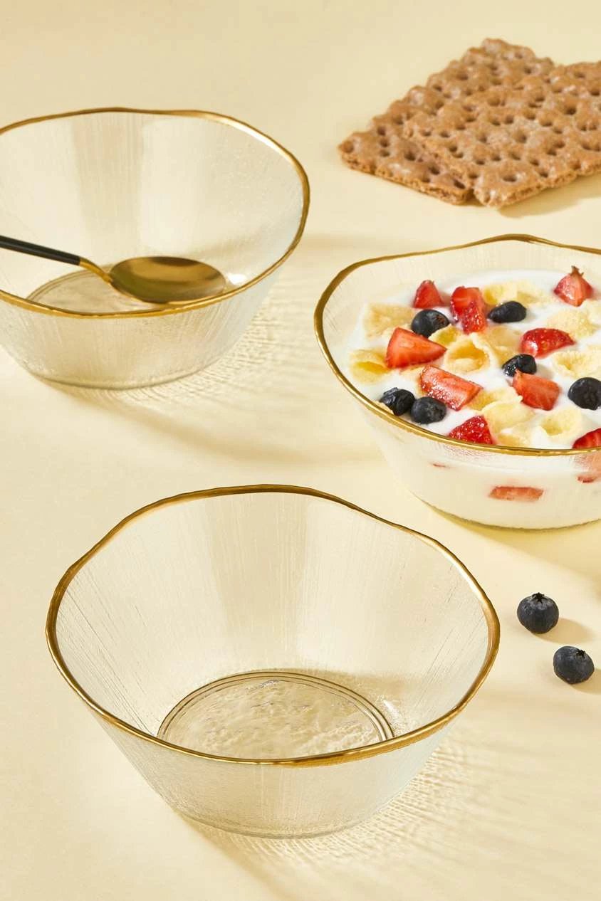 Set pjatash të thella prej qelqi, 6 copë, Hermia Ekol, transparente, 15cm