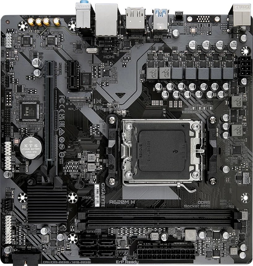 Pllakë amë Gigabyte A620M H, Socket AM5, micro ATX, 2x DDR5, HDMI/DP, M.2, e zezë