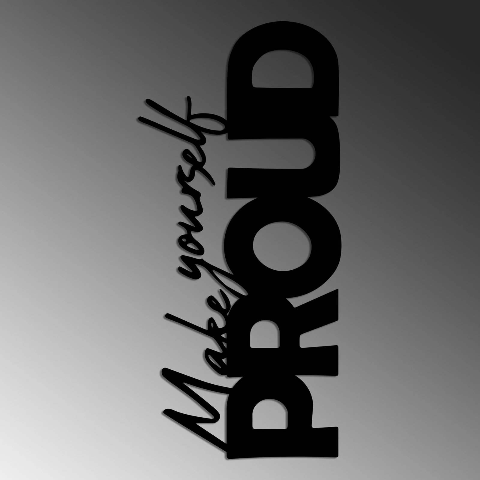 Aksesor dekorativ metalik për mur, Wallity, Make Yourself Proud