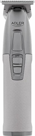 Makinë rroje trimmer Adler AD 2836, bateri 1400 mAh, teh qeramik me veshje titan gri, USB‑C, gjatësia pa kapak 0.9 mm, argjendtë, set me 4 krehra