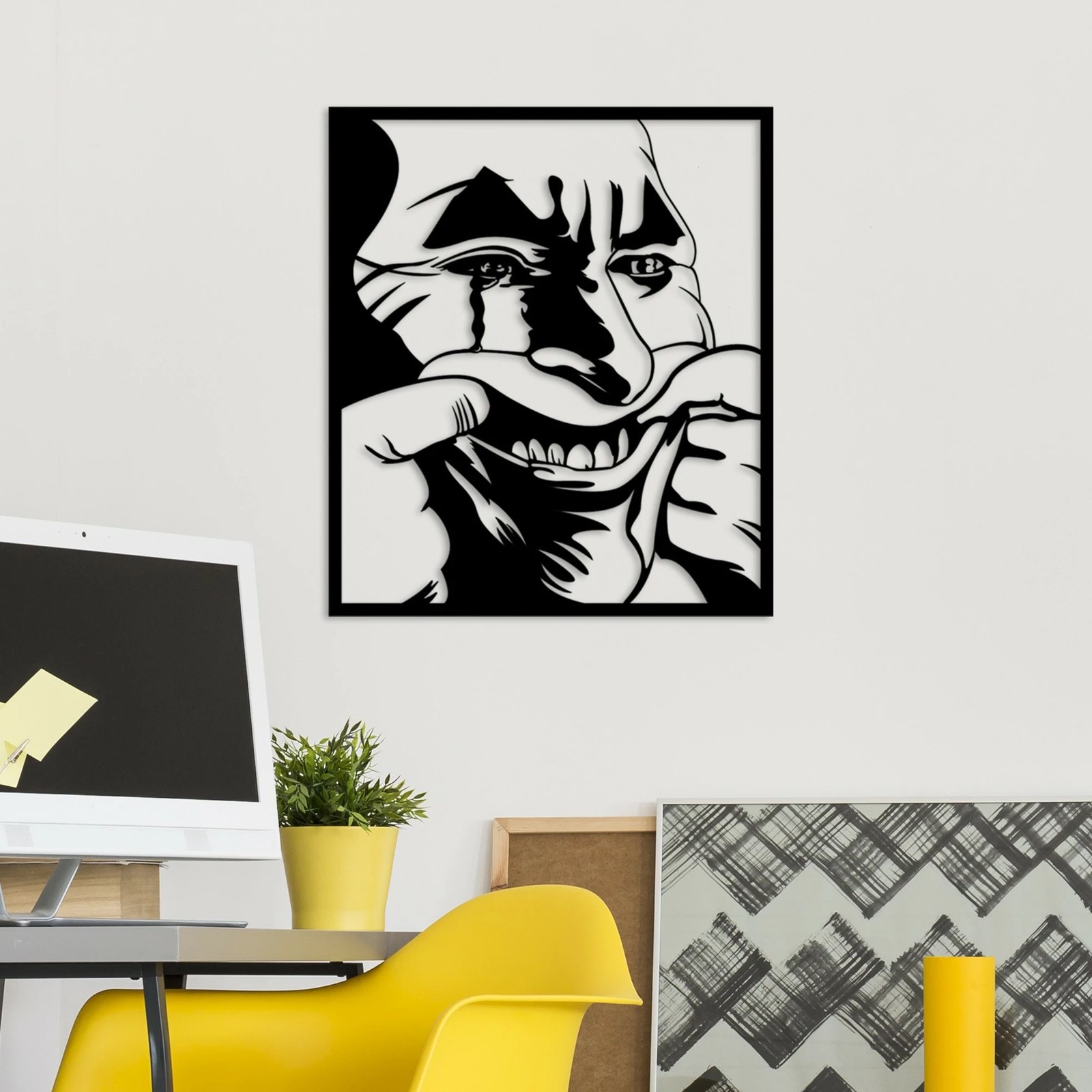 Aksesor dekorativ metalik për mur, Wallity, Pun On A Happy Face