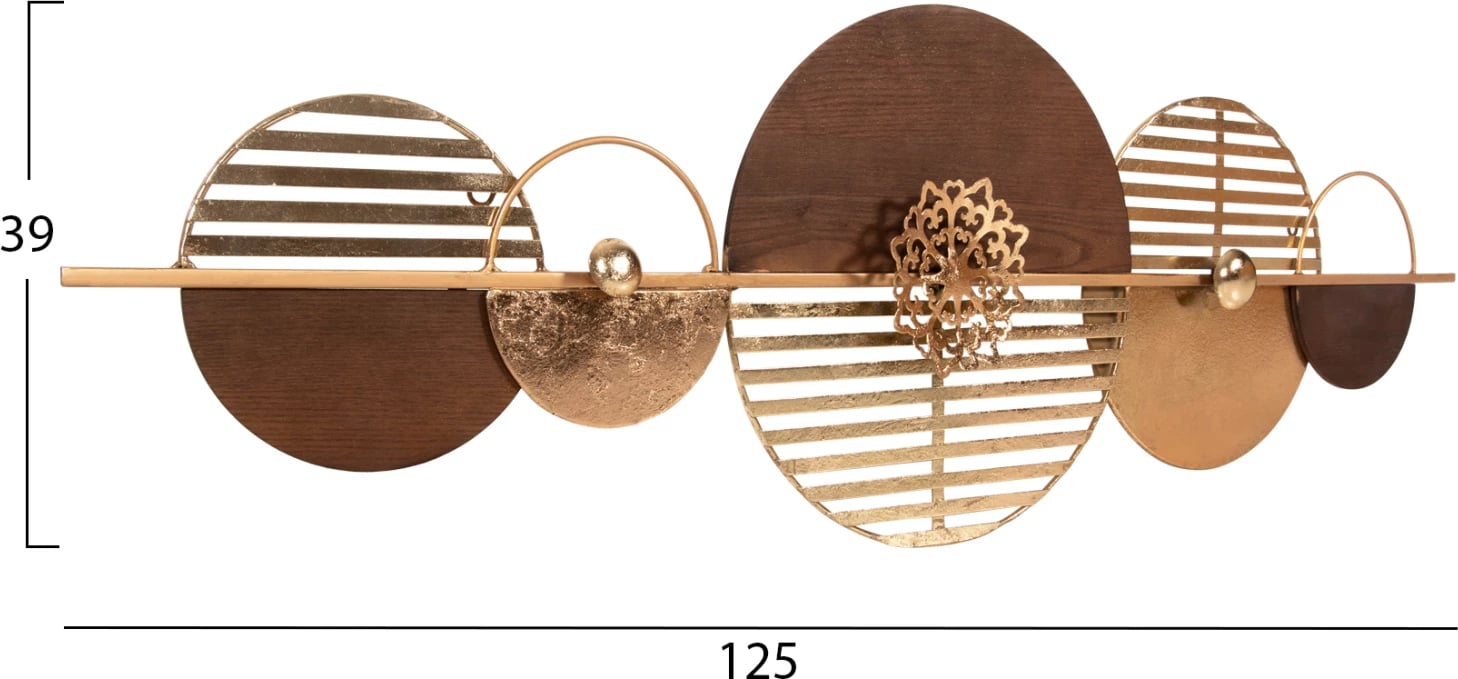 Dekor muri FH4210 metalik, ngjyrë kafe-ari, 125x39H cm