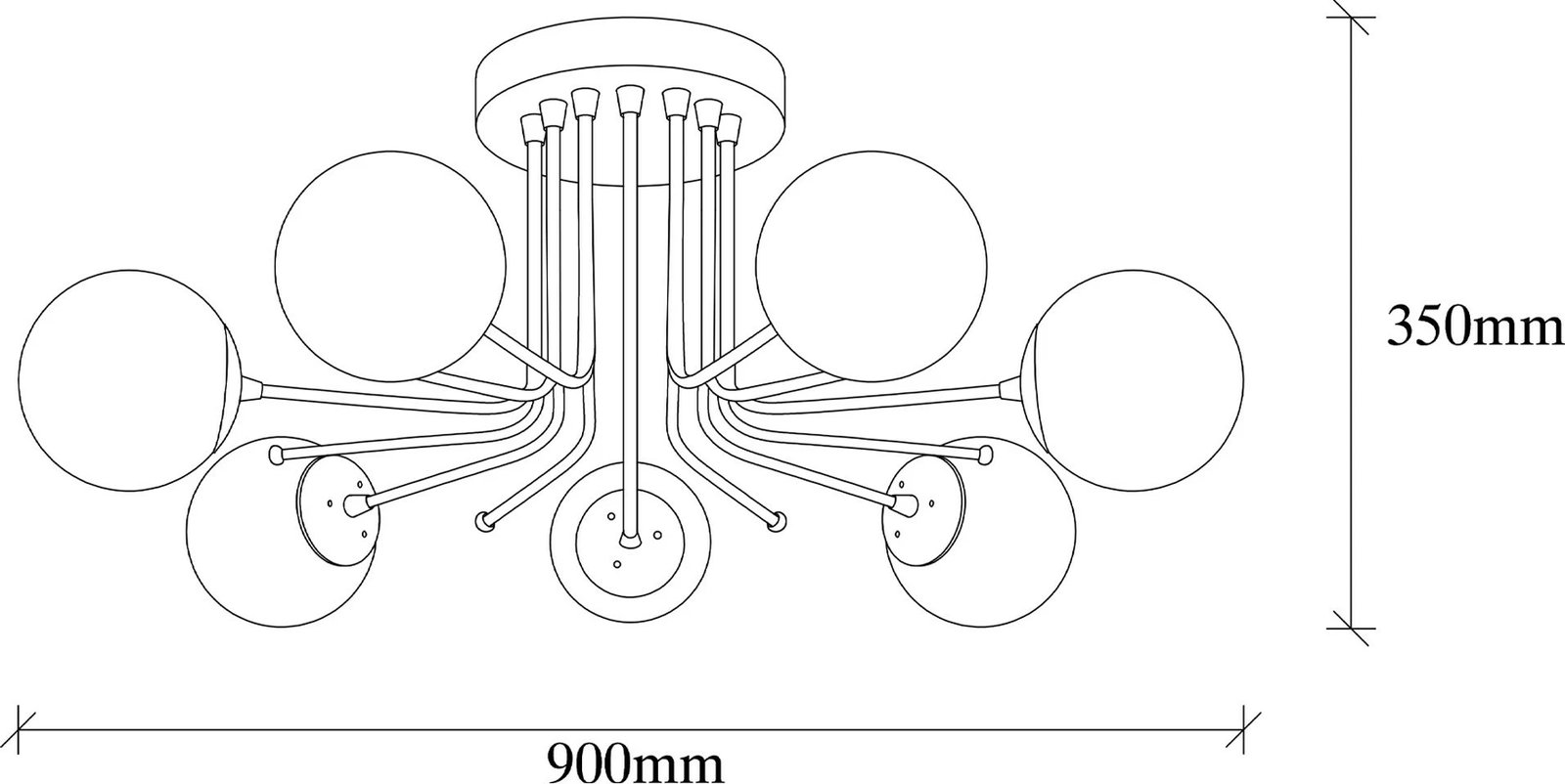 Llambë tavani Opviq Daisy, ngjyrë ari dhe e bardhë, 90x90x35cm