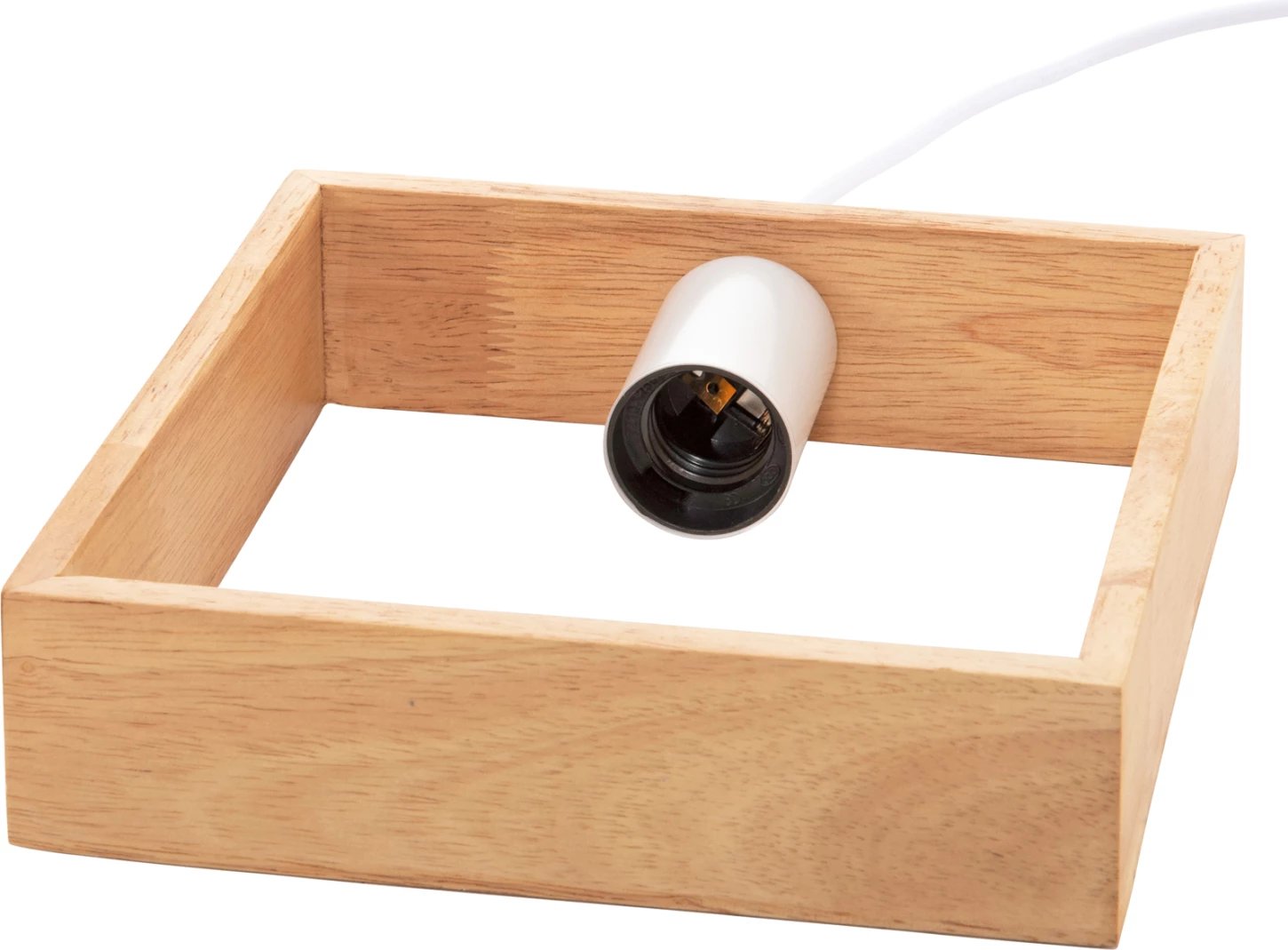 Llambë varëse tavani, kapak druri katror, kabllo e bardhë, FH4071, 20x125H Llambë varëse tavani, kapak druri katror, kabllo e bardhë, FH4071, 20x125H