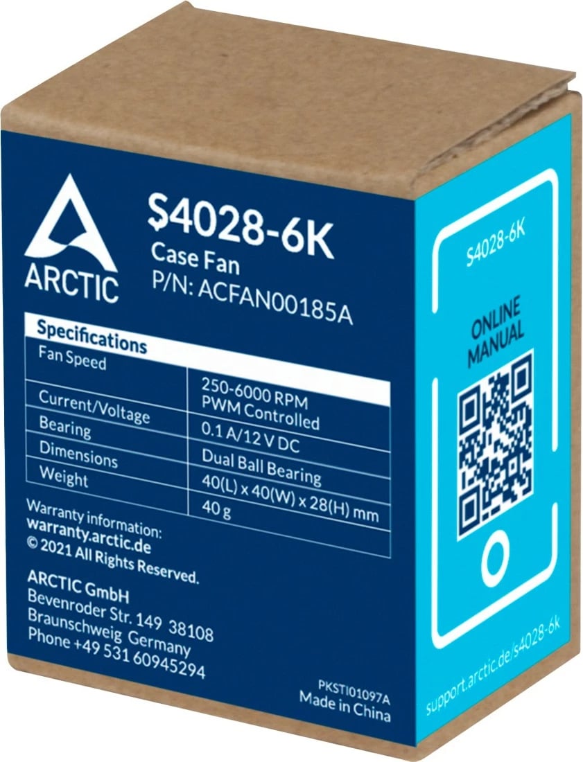 Ventilator kase ARCTIC S4028-6K, 40mm, 6000 RPM, PWM, i zi