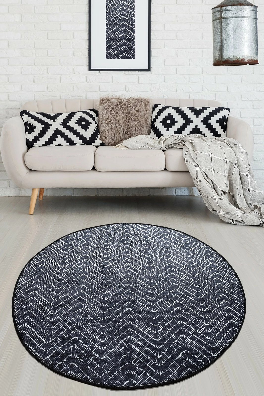 Qilim Conceptum Hypnose, 100 cm, ngjyrë e bardhë dhe e zezë, Tessuto DJT