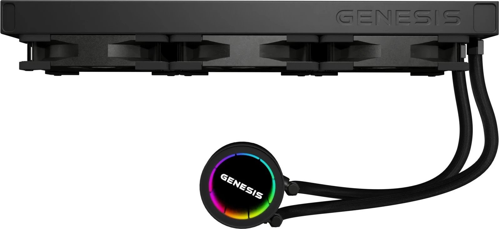 Sistem ftohës me lëng për kasë kompjuteri GENESIS NLG-2321, 3 ventilatorë, RGB, i zi