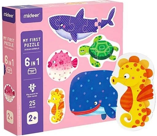 Puzzle Mideer My First Puzzle Series 6 në 1 "Magic Ocean" 25 pjesë
