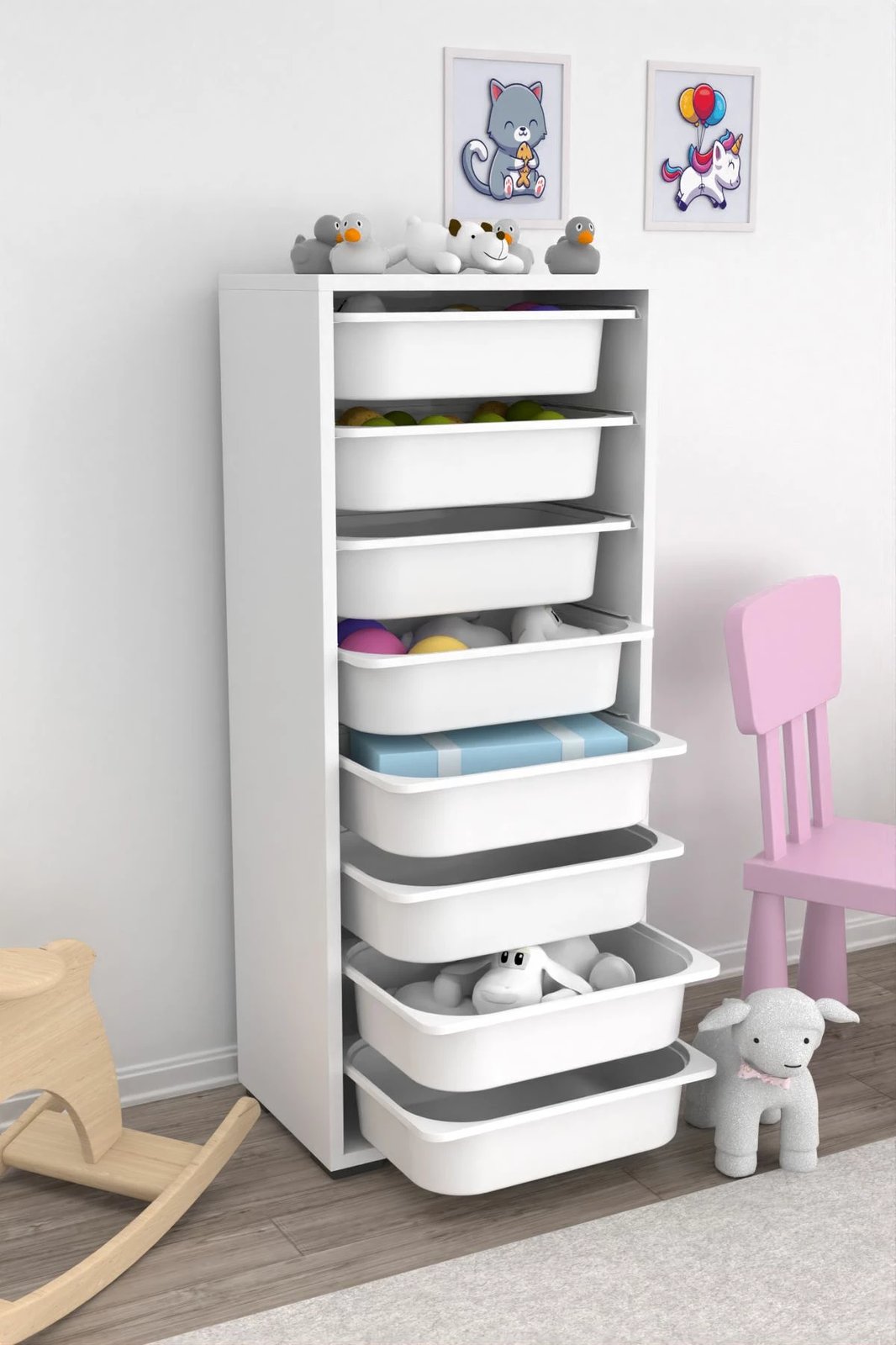 Dollap multifunksional Hanah Home, Cara 8N, i bardhë