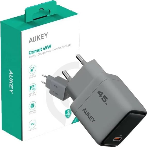 Karikues muri AUKEY PA-C2, 45W, 1xUSB-C, Gri