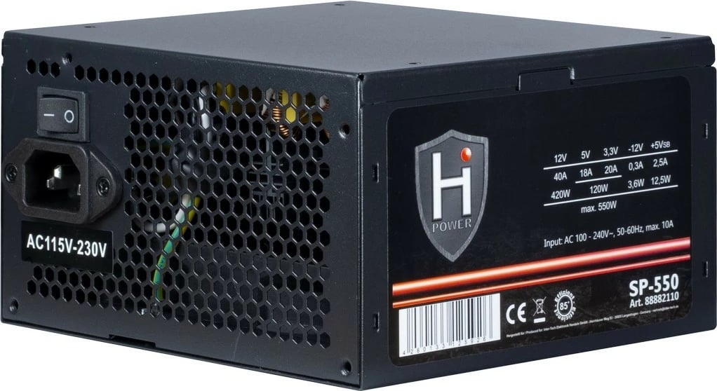 Furnizues energjie Inter-Tech HIPOWER SP-550, 550W, ATX 2.4, 85%, i zi