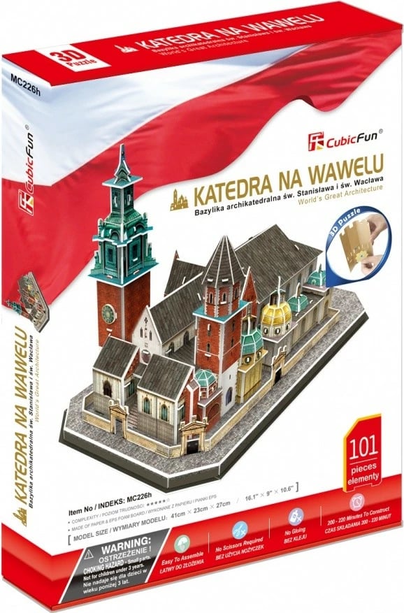 Puzzle 3D, CubicFun, 306-20226 Wawel Cathedral, 101 elemente, 41 x 23 x 27 cm