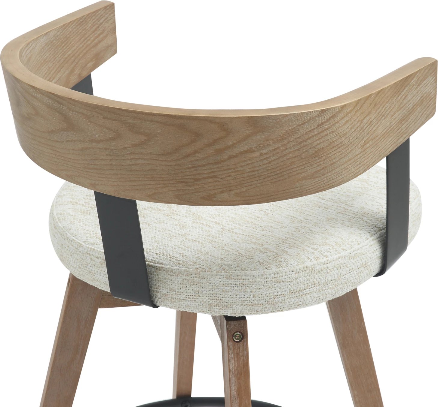 Karrige për bar, lartësi mesatare, rrotulluese, LANI FH9988.01, këmbë druri ahu, shpinë kompensatë, ndenjëse pëlhure ecru, 52,5x50.5x88H cm, set prej 2 copash