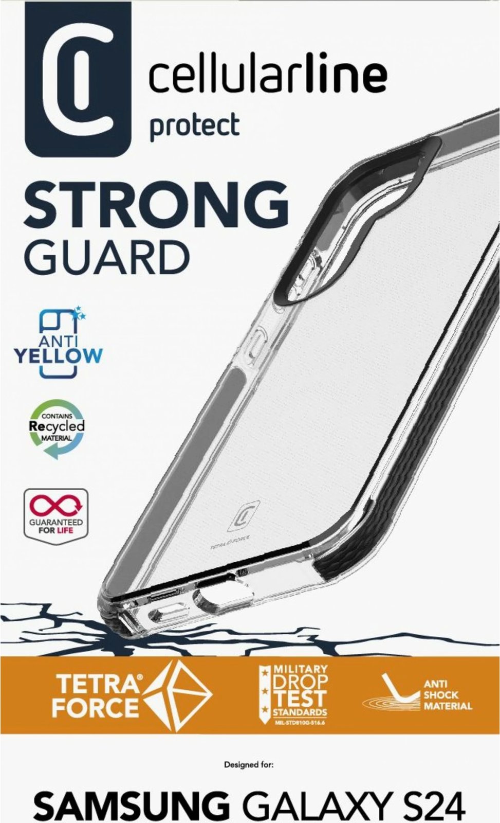 Mbështjellës Cellular Line për Samsung Galaxy S24, 6.2", zi