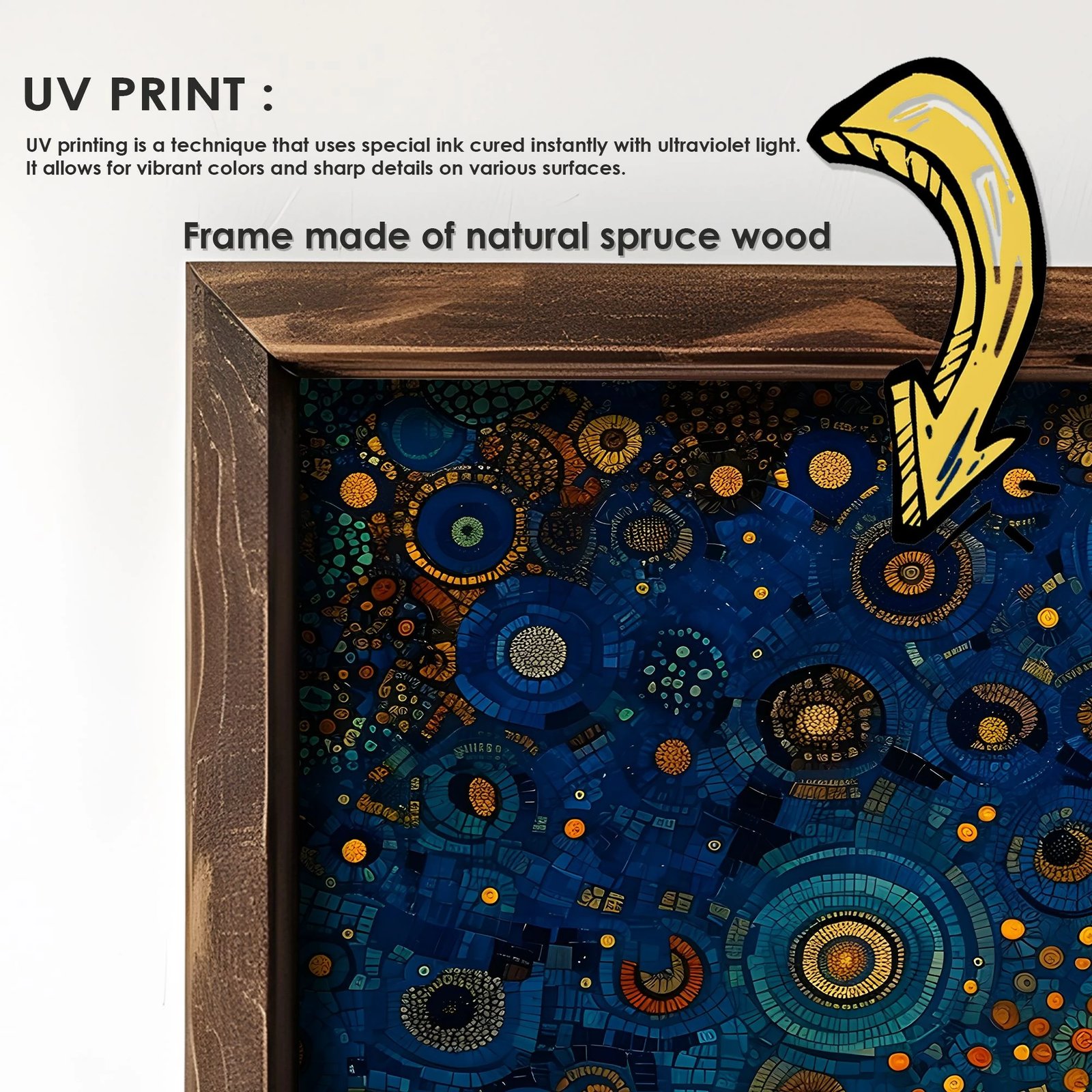 Pikturë dekorative me kornizë MDF, shumëngjyrëshe, Wallity, AI091, 60x120x3.5cm