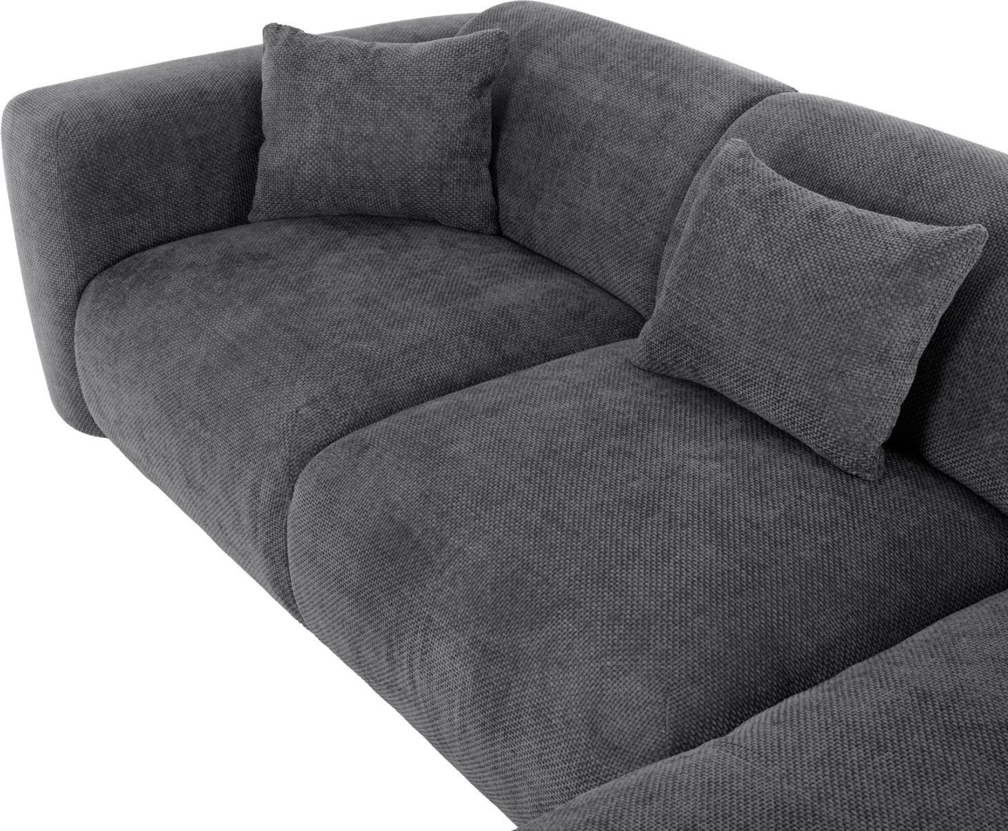 Divan qoshe BRICKEN FH3275.04R, pëlhurë antracit, 110-282x98-160x72H cm