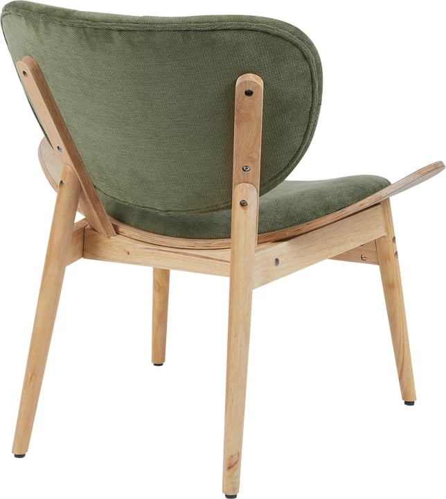 Fotel Udalle, dru natyral, material ngjyrë ulliri, 77x70x81cm