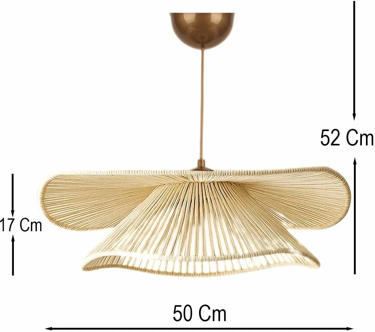 Llambë tavani Opviq, Duvela, krem, kapak makrame, lartësi e rregullueshme Llambë tavani Opviq, Duvela, krem, kapak makrame, lartësi e rregullueshme