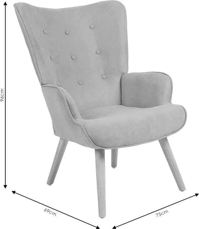 Karrige Fluffy, material stof, ngjyrë antracit-natyrale, 75x69x96cm