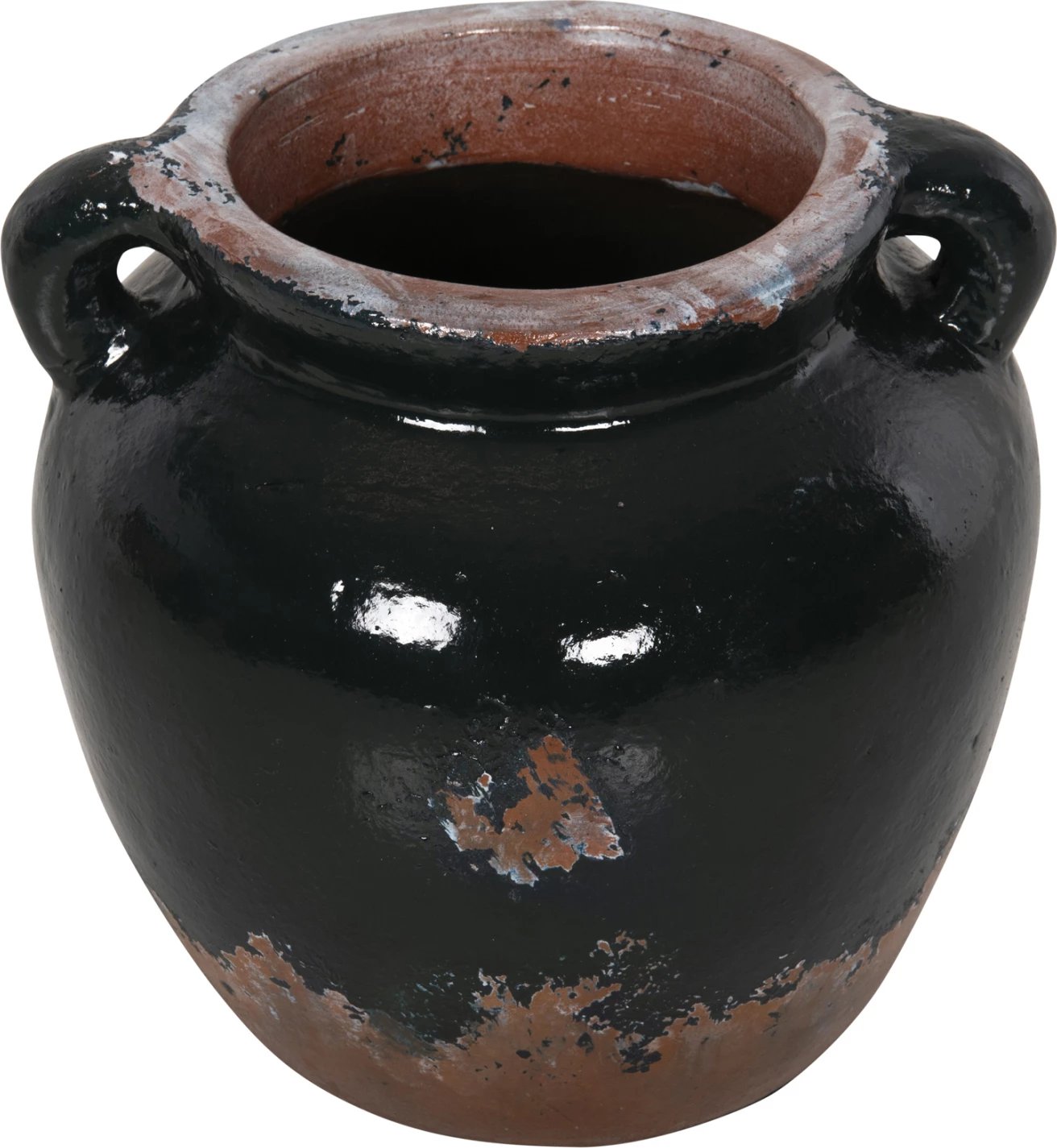 Vazo dekorative FH4380 terrakote, ngjyrë e zezë